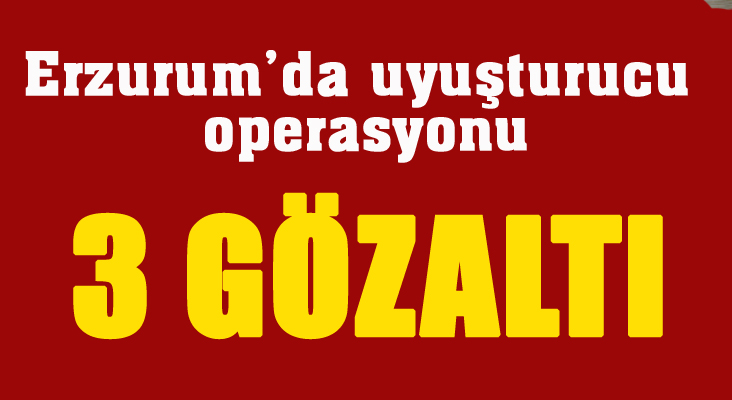  Erzurum’da uyuşturucu operasyonu: 3 gözaltı 