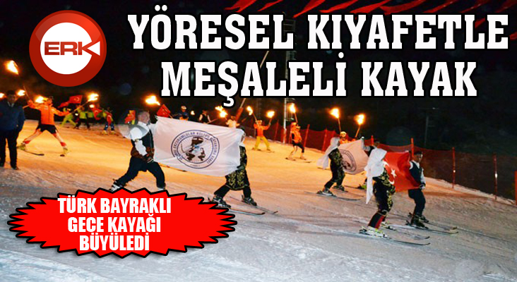  Türk Bayraklı gece kayağı büyüledi
