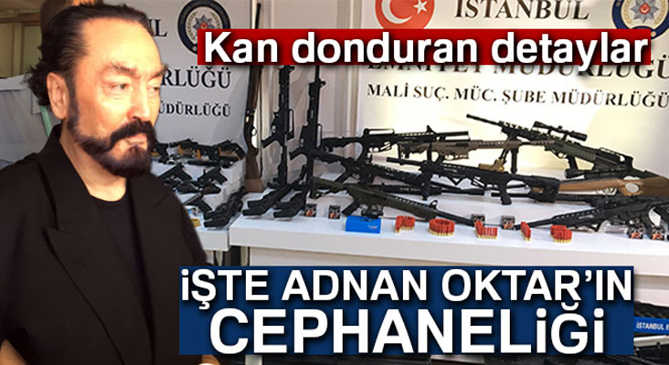 Adnan Oktar'dan ele geçirilen silahlar görüntülendi