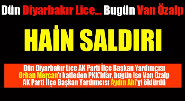 AK Parti Van ili Özalp İlçe Başkan Yardımcısı Aydın Ahi öldürüldü