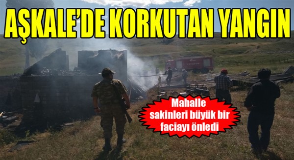 Aşkale’de korkutan yangın