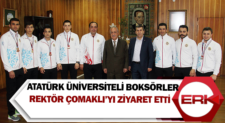 Atatürk Üniversiteli Boksörler, Rektör Çomaklı’yı ziyaret etti