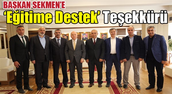 Başkan Sekmen’e ‘Eğitime Destek’ Teşekkürü