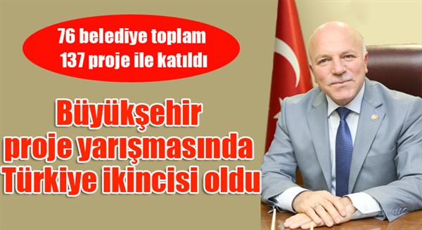 Büyükşehir proje yarışmasında Türkiye ikincisi oldu