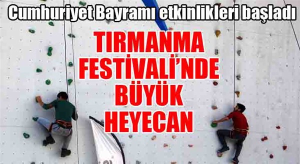 Cumhuriyet Bayramı etkinlikleri kapsamında duvara tırmanma festivali 