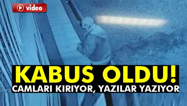 Duvar boyayıp, cam kıran esrarengiz şüpheli bina sakinlerinin korkulu rüyası oldu