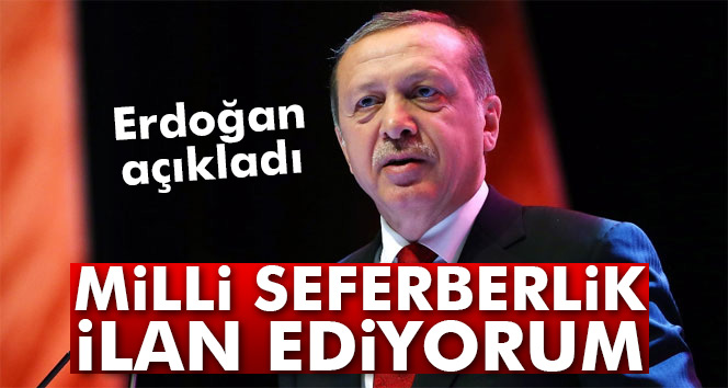 Erdoğan: 'Milli seferberlik ilan ediyorum'