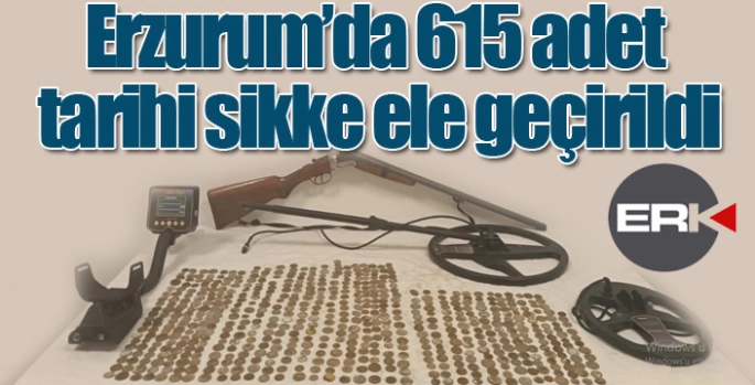 Erzurum'da 615 adet tarihi sikke ele geçirildi...