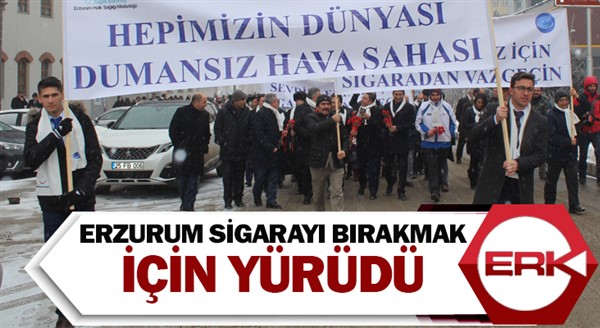 Erzurum sigarayı bırakmak için yürüdü