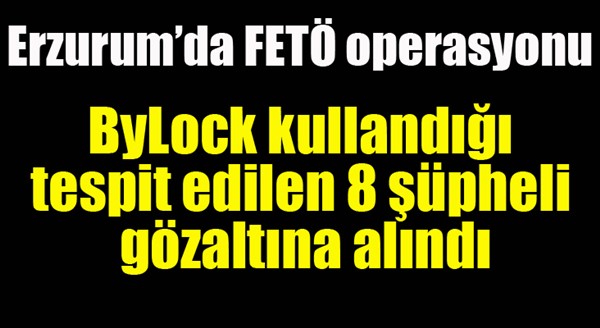 Erzurum’da FETÖ operasyonu: 8 gözaltı