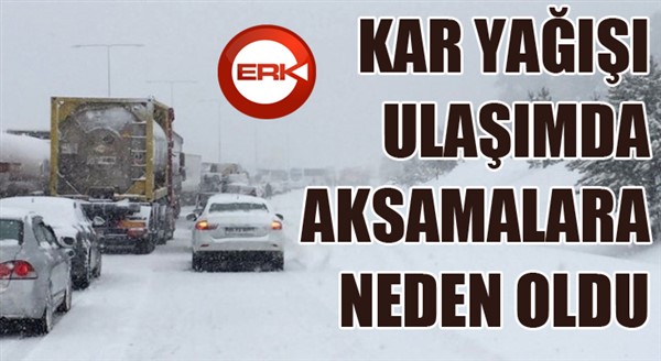 Erzurum'da kar yağışı... Kop Dağı Geçidi'nde tırlar yolda kaydı