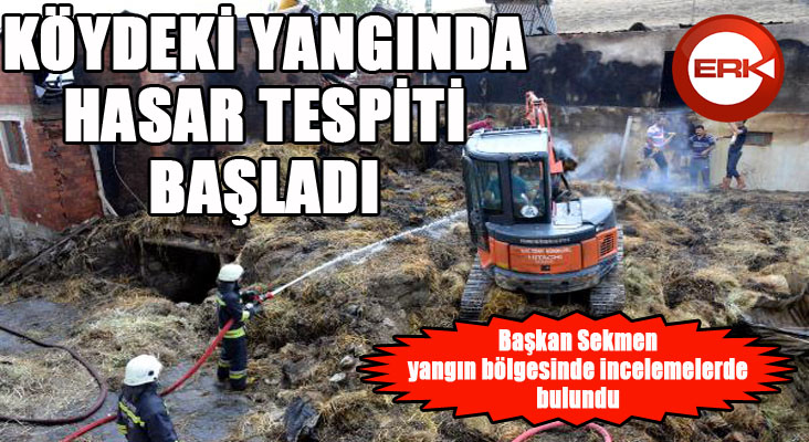 Erzurum'da köydeki yangında hasar tespiti başladı