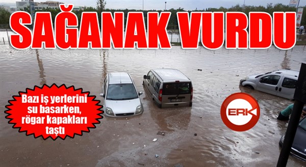 Erzurum’da kuvvetli yağış sele neden oldu