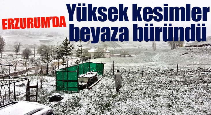 Erzurum’da Mayıs ayında kar yağdı