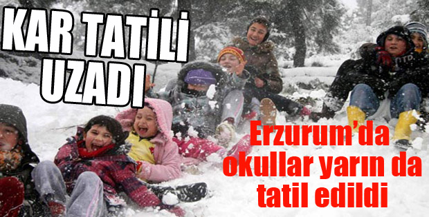 Erzurum’da okullar yarın da tatil
