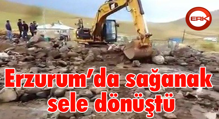 Erzurum’da sağanak sele dönüştü