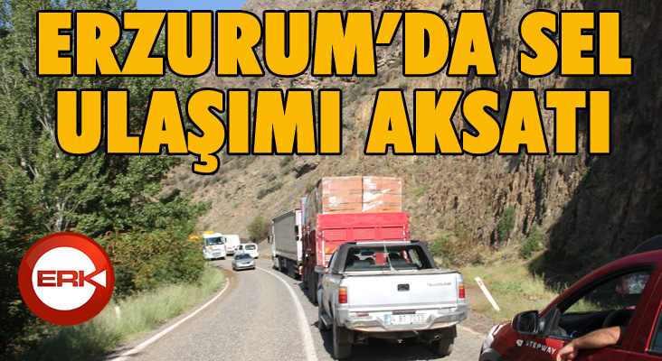 Erzurum'da sel ulaşımı aksattı 