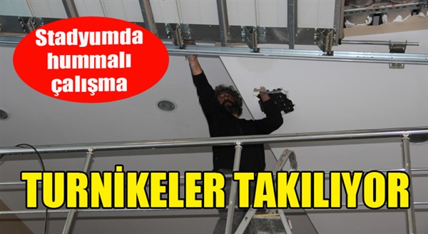 Erzurum’da turnikeler yerleştiriliyor