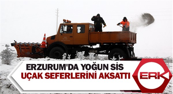 Erzurum'da yoğun sis uçak seferlerini aksattı