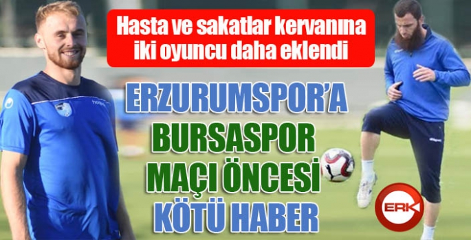 Erzurumspor'a Bursaspor maçı öncesi kötü haber...