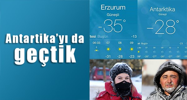 Erzurum’un soğuk havası Kutuplardaki Antarktika’yı geçti