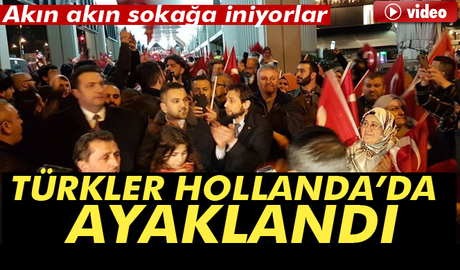 Hollanda'da Türk vatandaşlarından konsolosluk önünde protesto