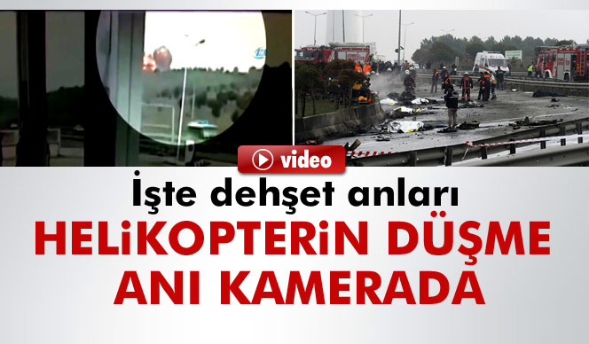 İstanbul Büyükçekmece'de helikopterin düşme anı