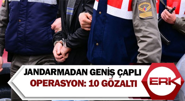 Jandarmadan geniş çaplı operasyon: 10 gözaltı