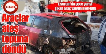 Araçlar ateş topuna döndü