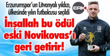 BB Erzurumsporlu Novikovas, yılın futbolcusu seçildi...