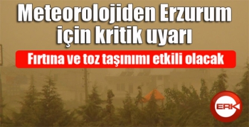 Erzincan, Erzurum ve Ağrı toz taşınımı uyarısı
