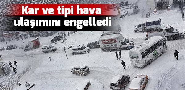 Kar ve tipi hava ulaşımını engelledi