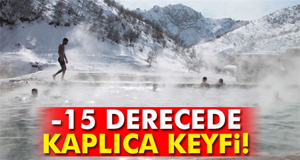 Kato Dağı eteklerinde eksi 15 derecede kaplıca keyfi