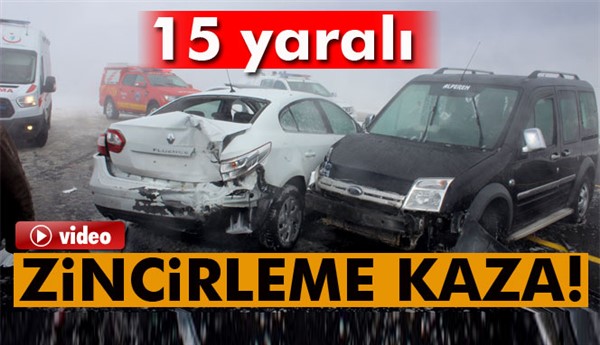 Kayseri’de zincirleme trafik kazası: 15 yaralı