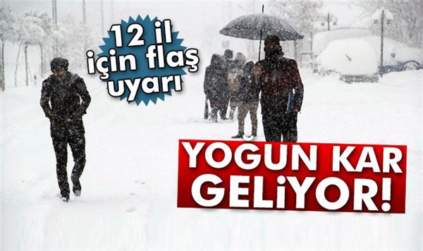 Meteoroloji’den 12 il için yoğun kar yağışı uyarısı