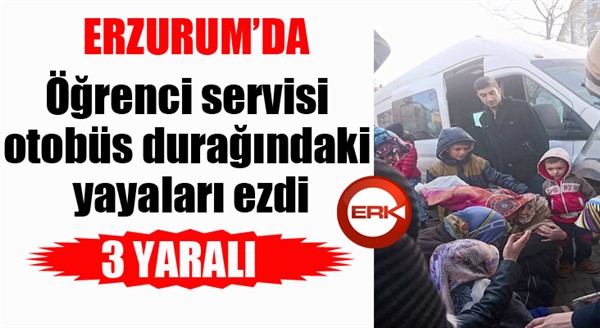 Öğrenci servisi otobüs durağındaki yayaları ezdi: 3 yaralı