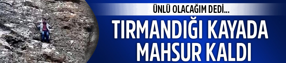 Oltu’da 1 kişi tırmandığı kayada mahsur kaldı