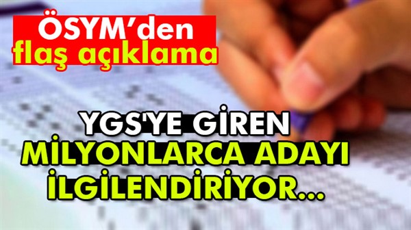 ÖSYM'den YGS'ye girenler için yeni açıklama| Eğitim bilgisi için ÖSYM tarih açıkladı