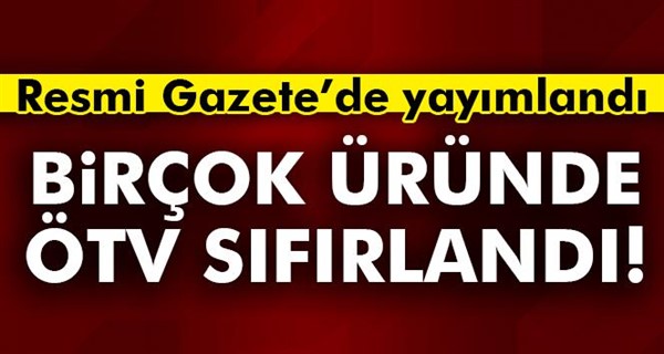 ÖTV ve KDV düzenlemesi yürürlükte