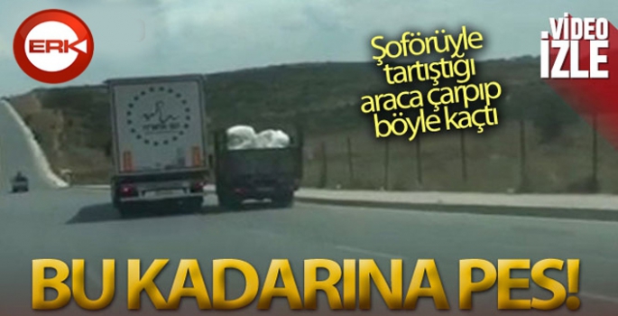 Trafikte tartıştığı araca çarpıp kaçtı o anlar cep telefonu kamerasına yansıdı