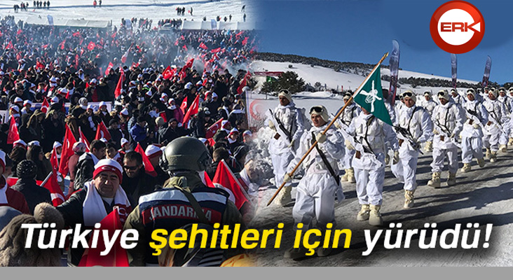 Türkiye şehitleri için yürüdü