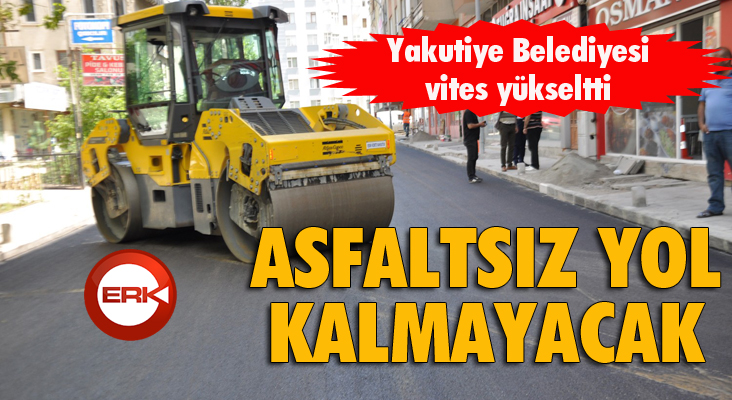 Yakutiye, merkezde asfalt çalışıyor