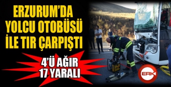 Yolcu otobüsü ile tır çarpıştı: 17 yaralı