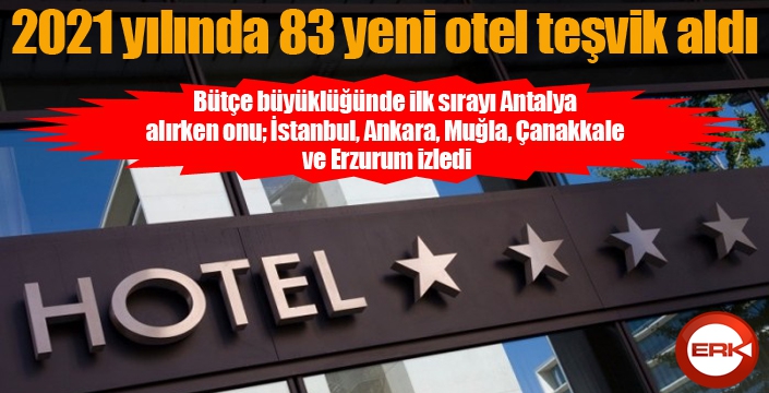 2021 yılında 83 yeni otel teşvik aldı