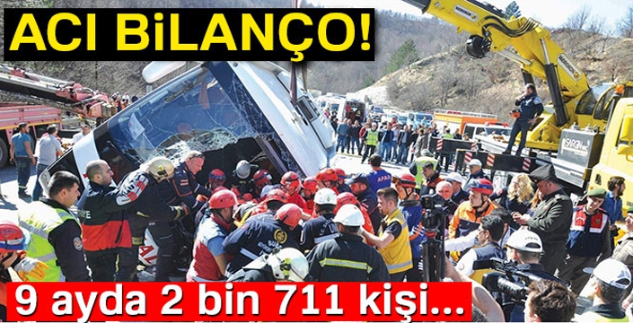 Acı bilanço! 9 ayda 2 bin 711 kişi...