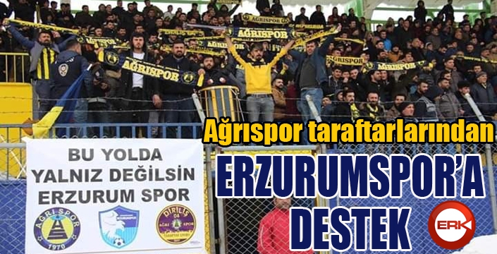 Ağrı 1970 taraftarlarından Erzurumspor’a destek tezahüratı 