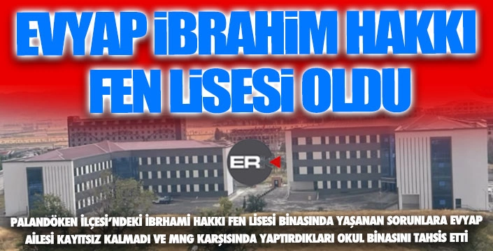 Alkışlar EVYAP Ailesi'ne... Yaptırdıkları okulu İbrahim Hakkı Fen Lisesi'ne devrettiler...
