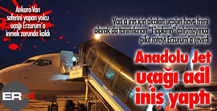 Anadolu jet uçağında arıza! Erzurum'a acil iniş yaptı