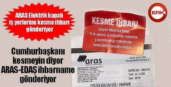 Aras Elektrik vatandaşa ihbarname gönderiyor