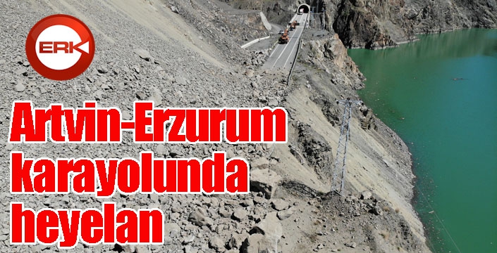 Artvin-Erzurum karayolunda heyelan...